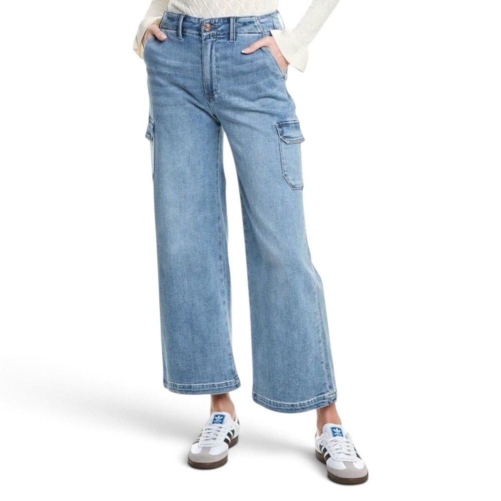 PAIGE Carly Cargo Jeans Womens 31 (Fits as 30) Austyn High Rise Wide Leg Ankle